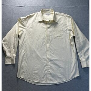 Enro Dress Shirt Long Sleeve Mens 19 38-39 White Non-Iron  Button Front Cotton‎